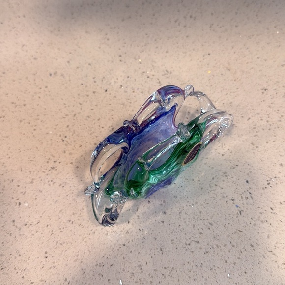 Murano Blue and Green Glass Art Sculpture - Picture 3 of 7